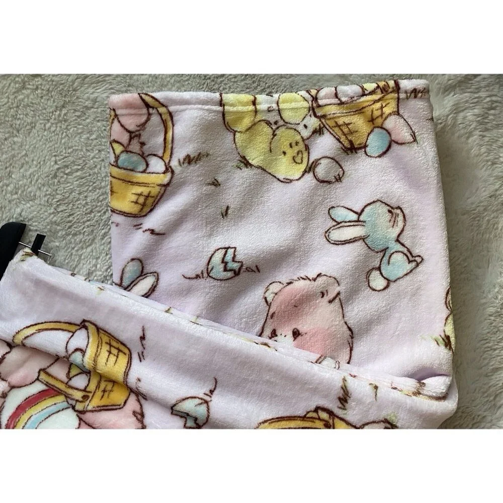 Care Bears Easter Eggs‎ Bunnies Chicks Throw Blanket 50”X 70” Cheer Bear NEW